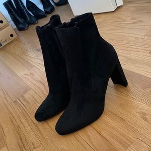 Black suede boots from Aldo